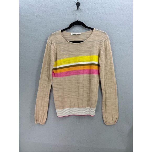 Trina Turk Womens Multicolor Lightweight Knit Striped Long Sleeve Top Size Small - Picture 1 of 7
